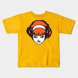 redhead with lollipop and attitude Kids T-Shirt